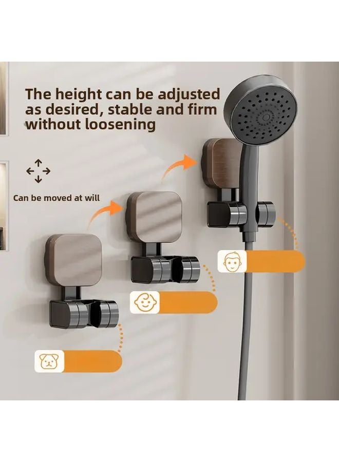 No Drill Suction Shower Head Stand Adjustable Height Angle 4 in 1 Adapter Heavy Duty Plastic Bracket 1pc - Image 2